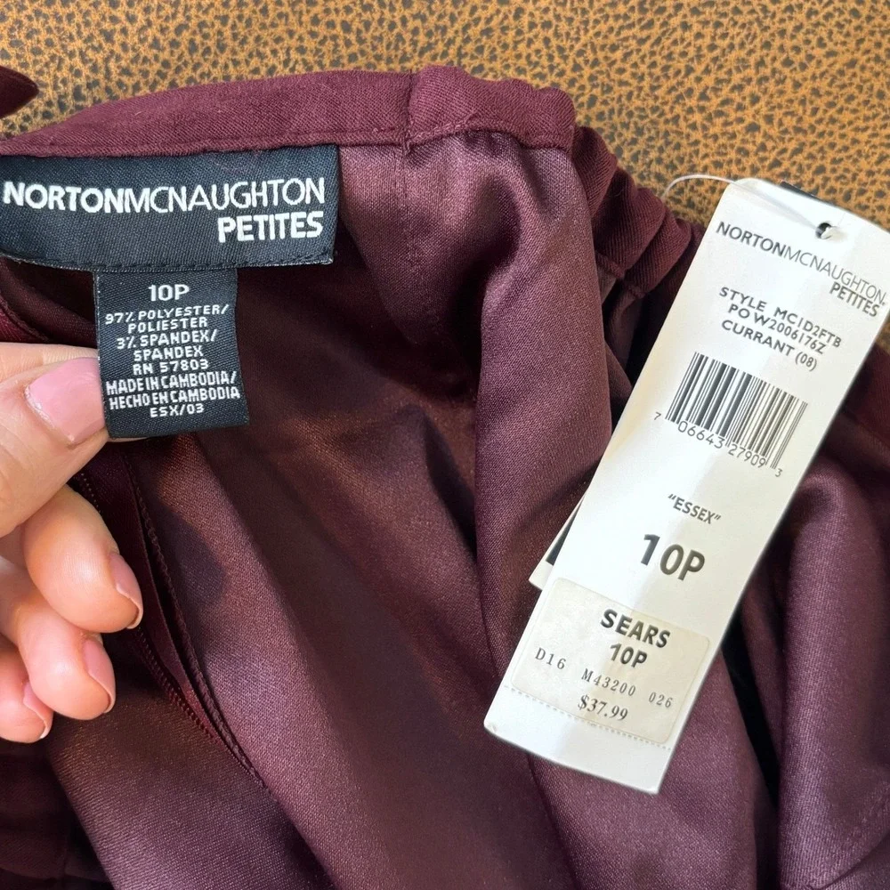 Burgundy Faux Suede Straight Midi Skirt Size‎ 10P Indie Retro Back slit
